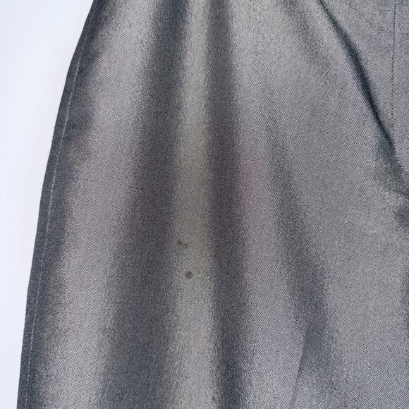 Larry Levine Womens 2 Piece Suit Short Sleeve Pants Size 14 Gray Shoulder Pads - Picture 10 of 14